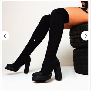 Over the knee chunky boots